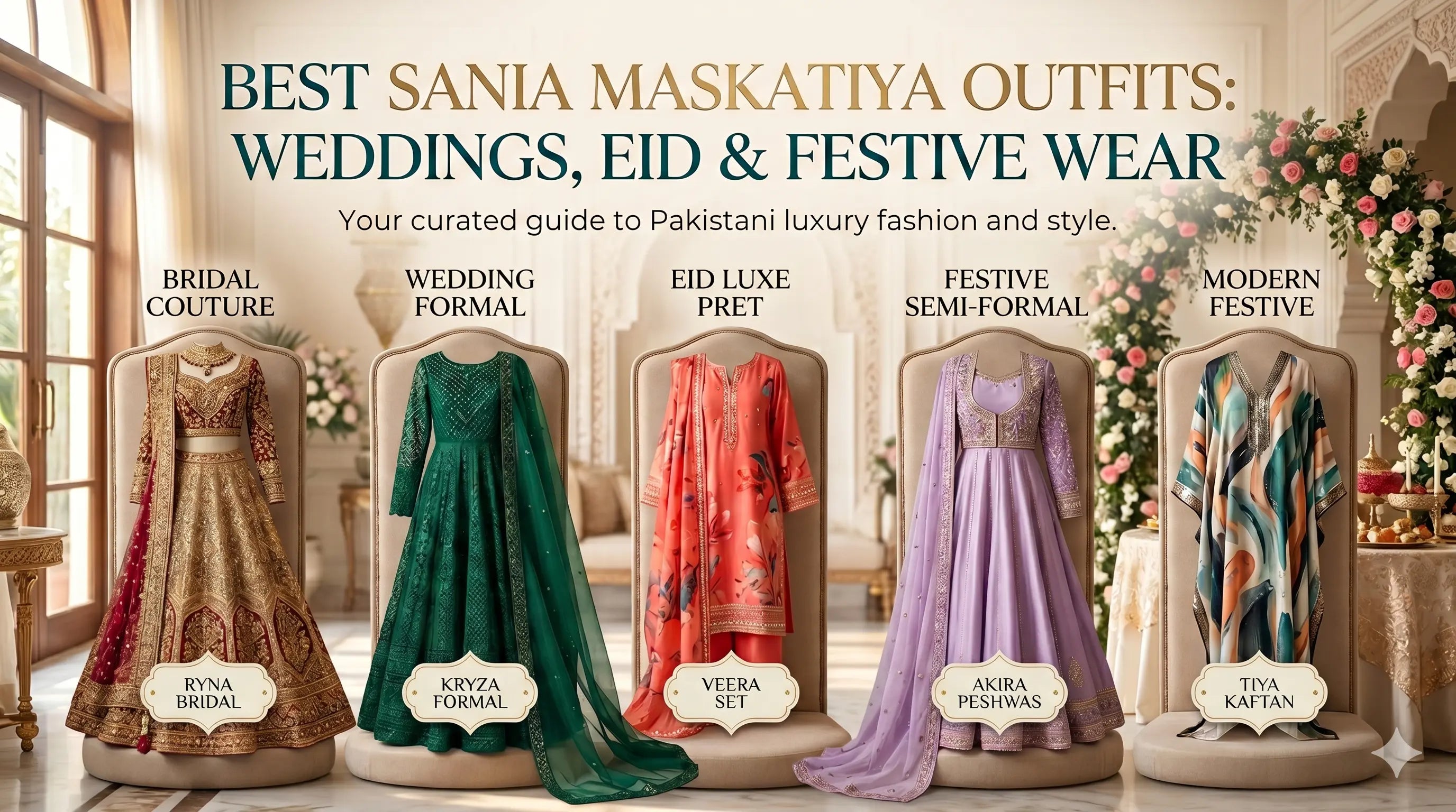 Best Sania Maskatiya Outfits for Weddings, Eid & Festive Wear – Nour