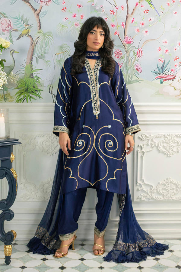 Izali Midnight - Shirt, Pants And Dupatta