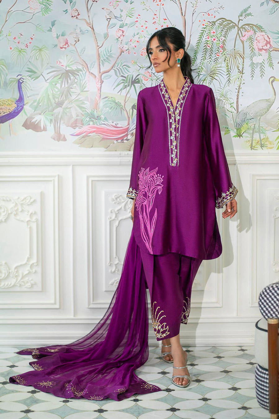 Melanie Plum - Shirt And Dupatta