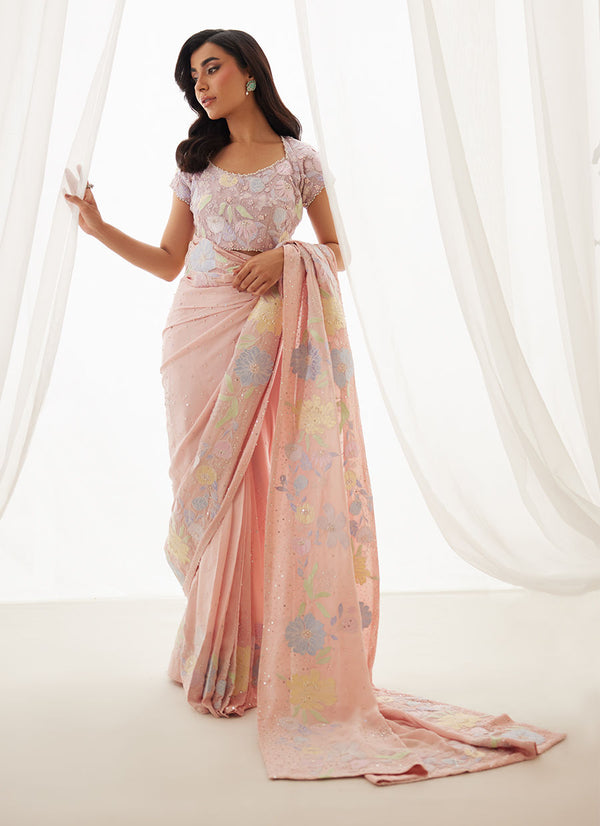 Neve Blush Saree And Blouse