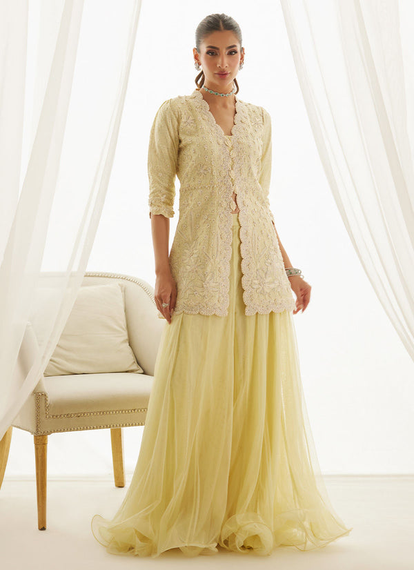Lavin Lemon Shirt And Wide Leg Pants