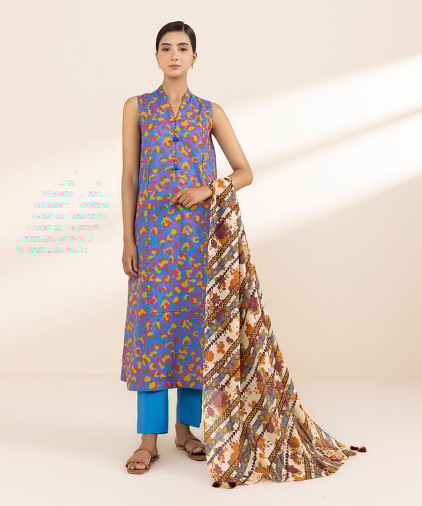 2 Piece - Printed Lawn Suit - 00U2DDY25V41