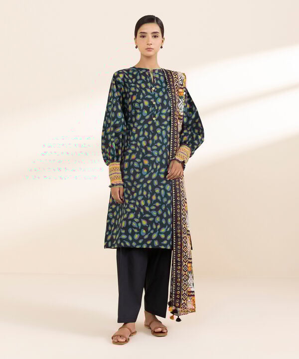 2 Piece - Printed Lawn Suit - 00U2DDY25V44