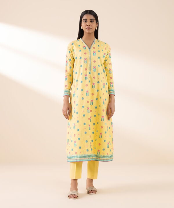 2 Piece - Printed Lawn Suit - 00U2TDD25V54