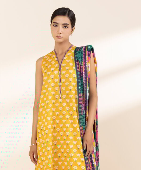 3 Piece - Printed Lawn Suit - 00U3PDY25V46