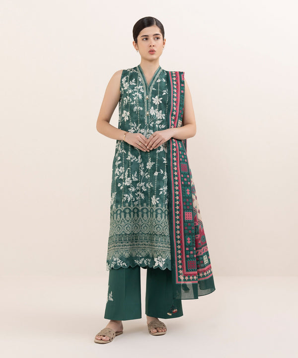 3 Piece - Printed Cotton Suit 00U3PDY25V69