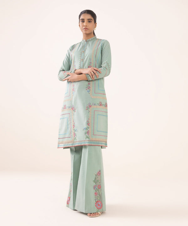 2 Piece - Embroidered Cotton Suit 02TEST25V66B