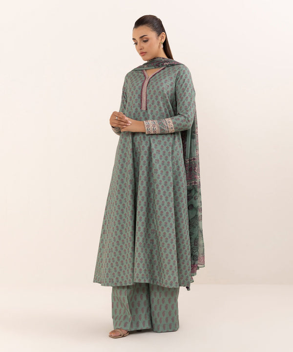 3 Piece - Printed Cotton Suit 03PDY25V622B