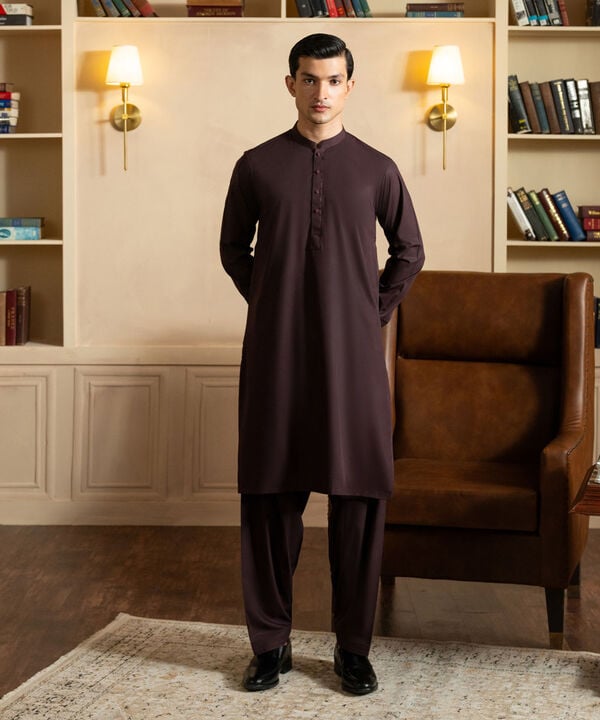 Embroidered Viscose Blended Suit - Slim Fit (0MSTE2P25V52-SLM)