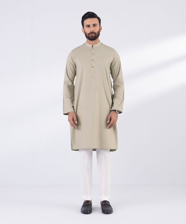 Blended Jacquard Kurta - Regular Fit (0MSTKR25V519_RGL)