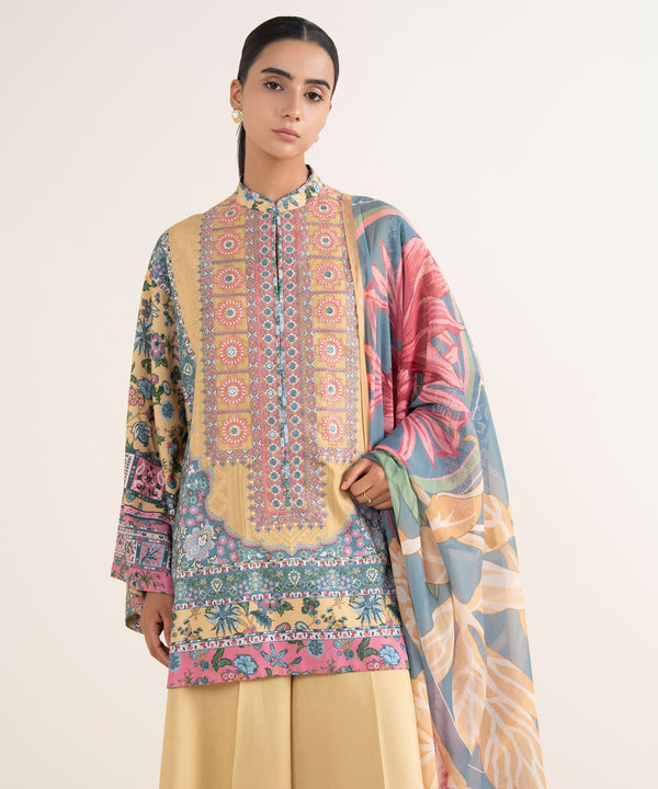 3 Piece - Embroidered Zari Lawn Suit 0PEDY25V529B