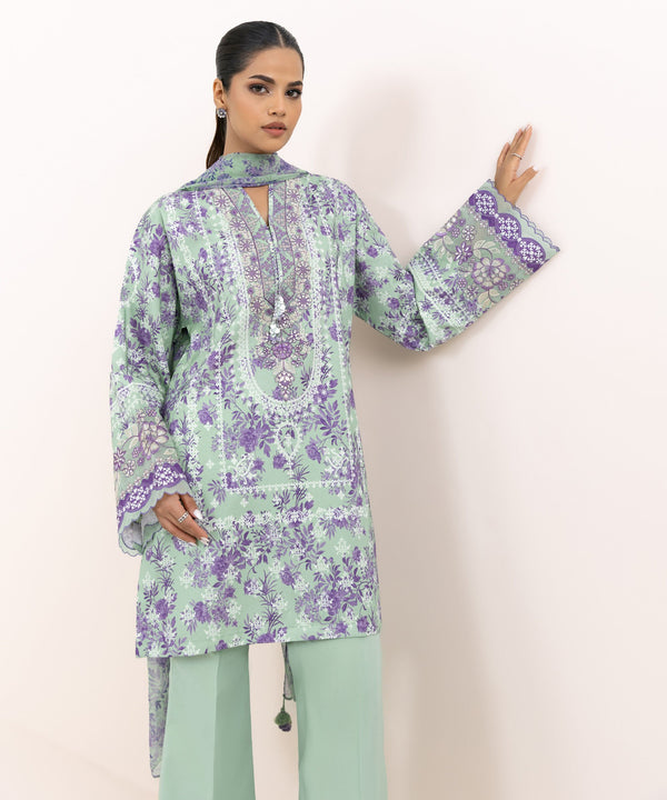 3 Piece - Embroidered Cotton Viscose Suit 0PESG25V615B
