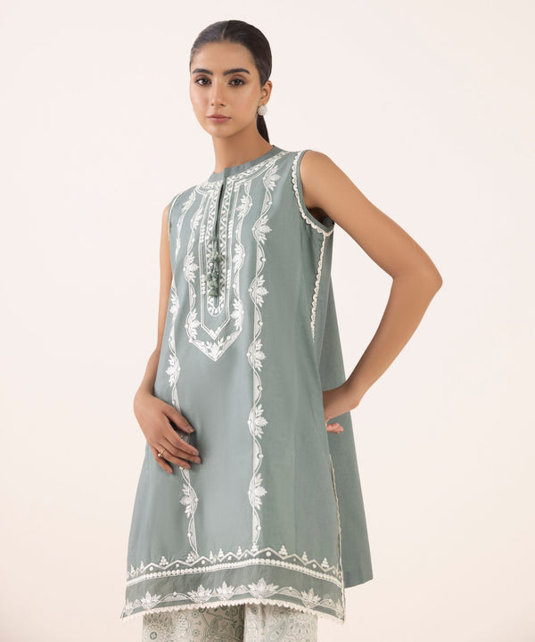 2 Piece - Embroidered Cotton Suit 0U2TEDY25V61