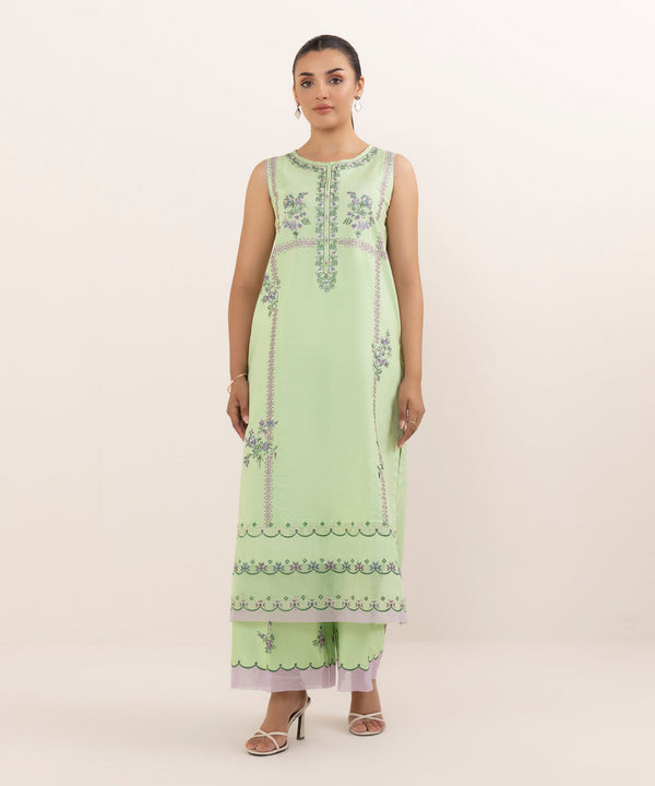 2 Piece - Embroidered Cotton Suit 0U2TEST25V64