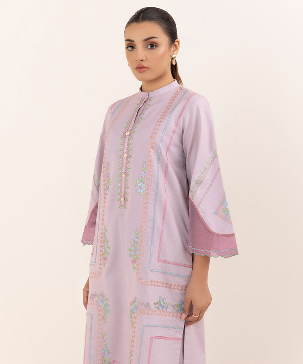 2 Piece - Embroidered Cotton Suit 0U2TEST25V65