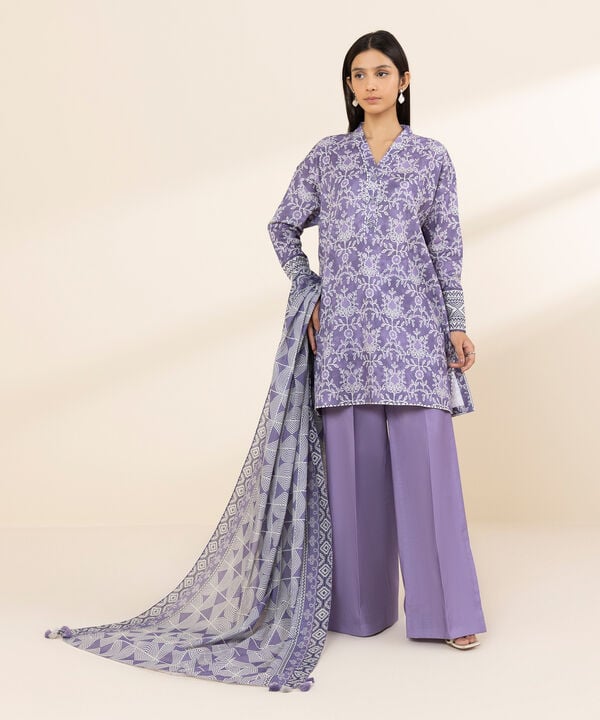 3 Piece - Printed Lawn Suit - 0U3PDD25V52B