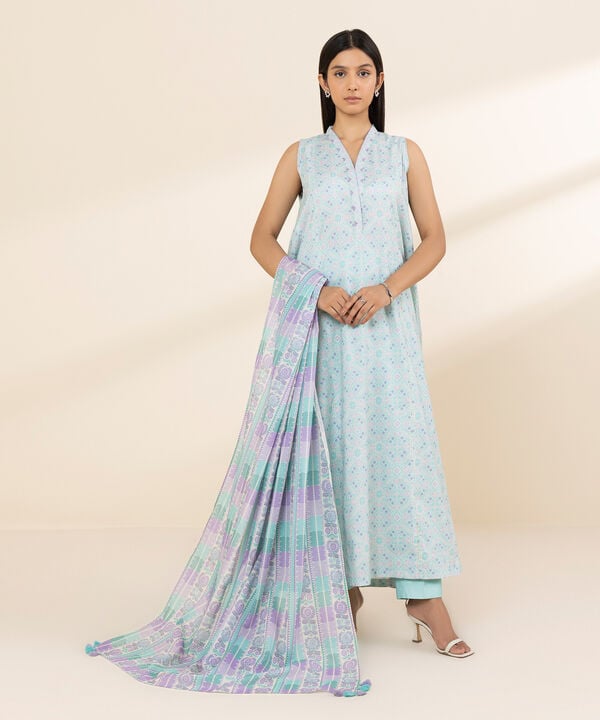 3 Piece - Printed Lawn Suit - 0U3PDD25V57B