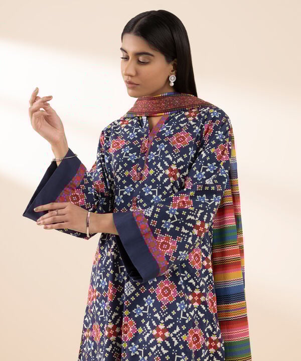 3 Piece - Printed Lawn Suit - 0U3PDD25V58B