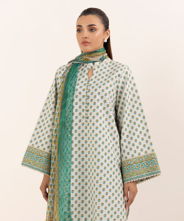 3 Piece - Printed Cotton Suit 0U3PDY25V619