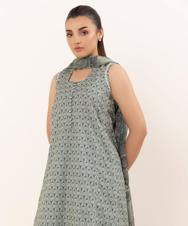 3 Piece - Printed Cotton Suit 0U3PDY25V621