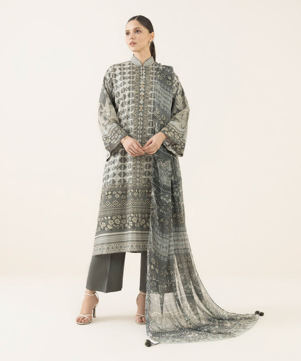 3 Piece - Printed Arabic Lawn Suit 0U3PDY25V629
