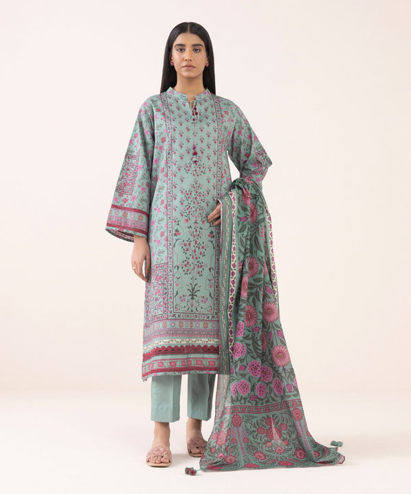 3 Piece - Printed Cotton Suit 0U3PDY25V651