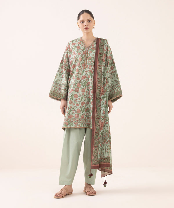 3 Piece - Printed Cotton Suit 0U3PDY25V652