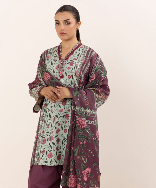 3 Piece - Printed Cotton Suit 0U3PDY25V653