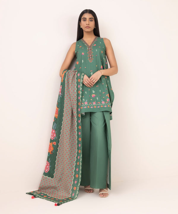 3 Piece - Printed Cotton Suit 0U3PDY25V658