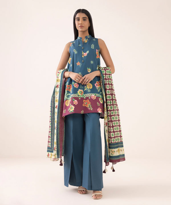 3 Piece - Printed Cotton Suit 0U3PDY25V659