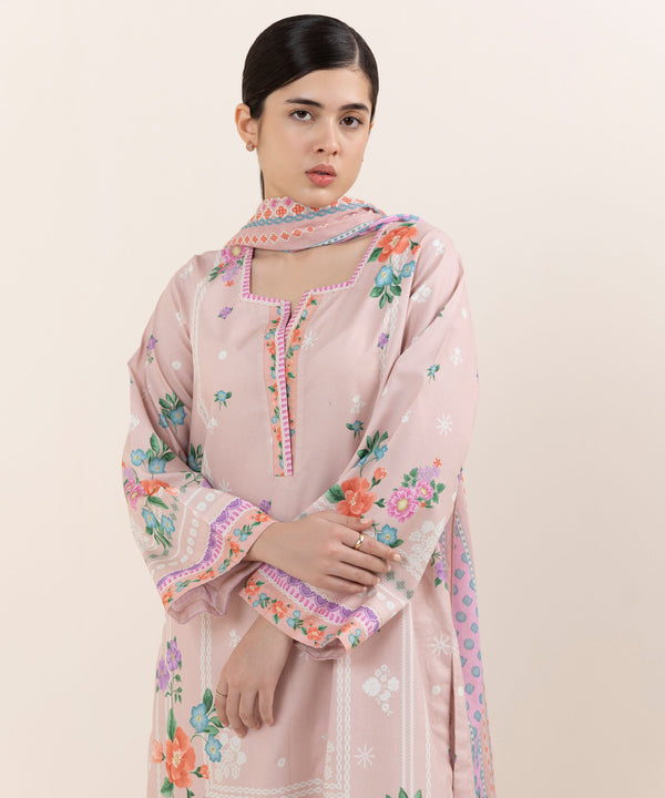 3 Piece - Printed Cotton Suit 0U3PDY25V661