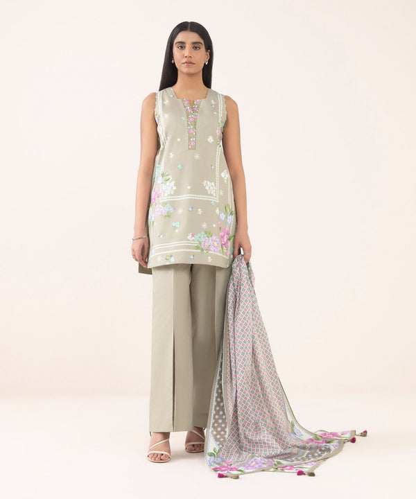 3 Piece - Printed Cotton Suit 0U3PDY25V662