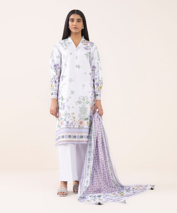 3 Piece - Printed Cotton Suit 0U3PDY25V663