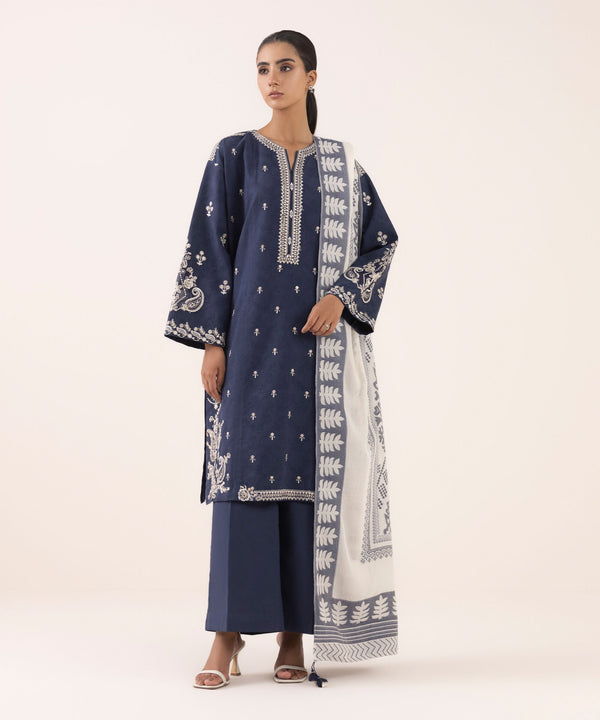 3 Piece - Embroidered Cotton Jacquard Suit 0U3PEJQ25V65