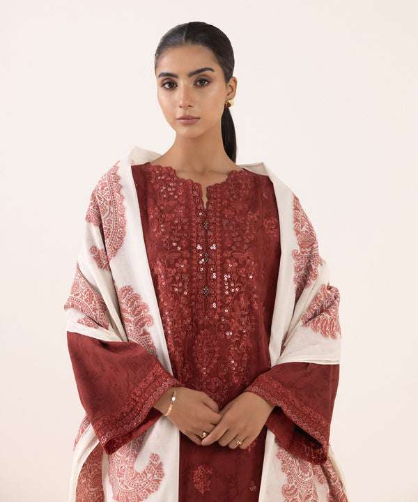 3 Piece - Embroidered Cotton Jacquard Suit 0U3PEJQ25V66