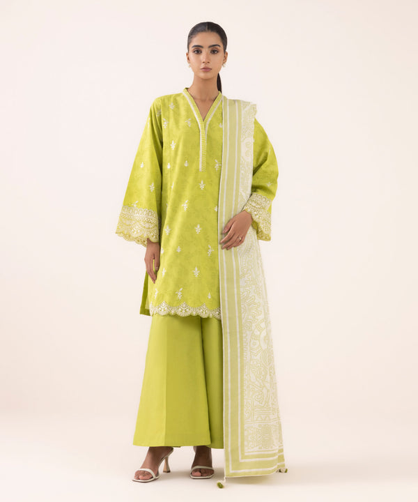 3 Piece - Embroidered Cotton Jacquard Suit 0U3PEJQ25V68