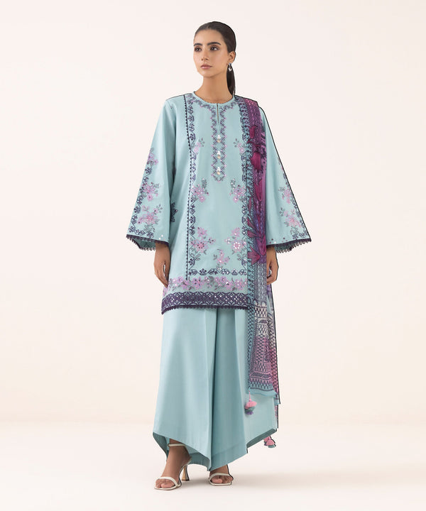 3 Piece - Embroidered Cotton Suit 0U3PESG25V65