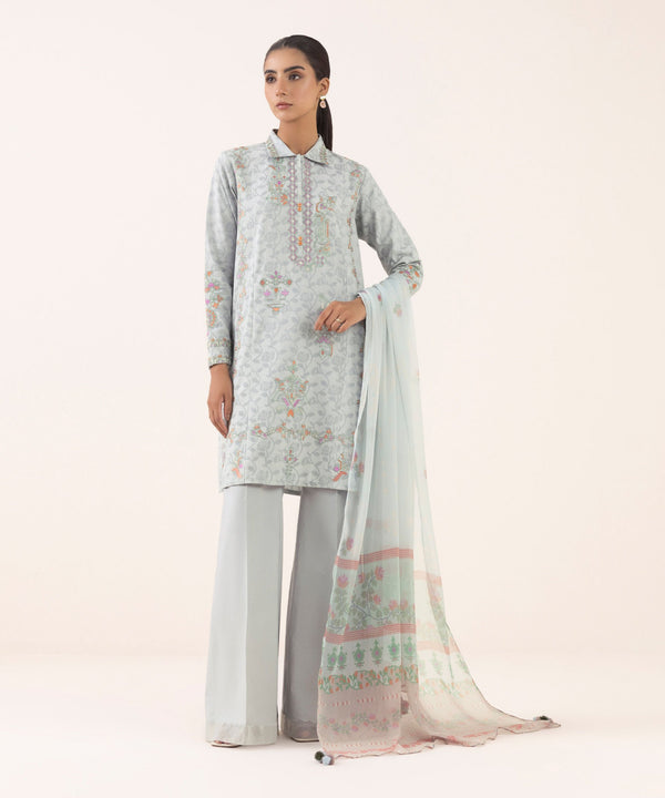 3 Piece - Embroidered Jacquard Suit 0U3PEST25V62