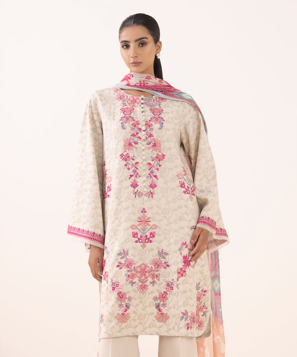 3 Piece - Embroidered Jacquard Suit 0U3PEST25V63