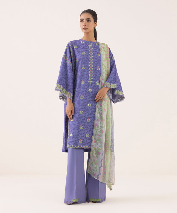3 Piece - Embroidered Jacquard Suit 0U3PEST25V64