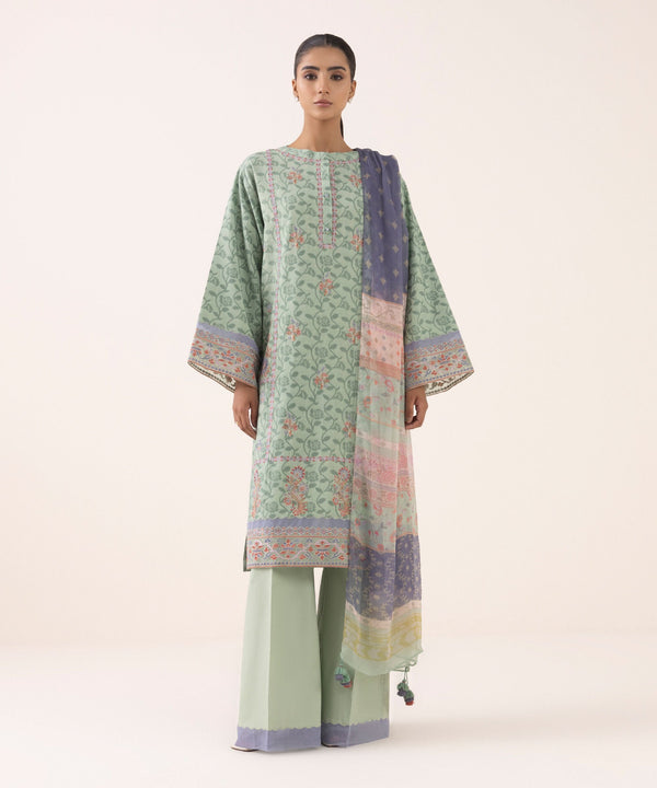 3 Piece - Embroidered Jacquard Suit 0U3PEST25V66