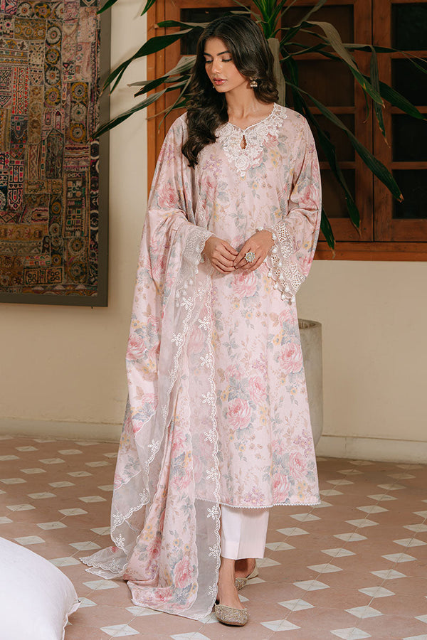 PINK CARNATION-3PC PRINTED CAMBRIC SUIT