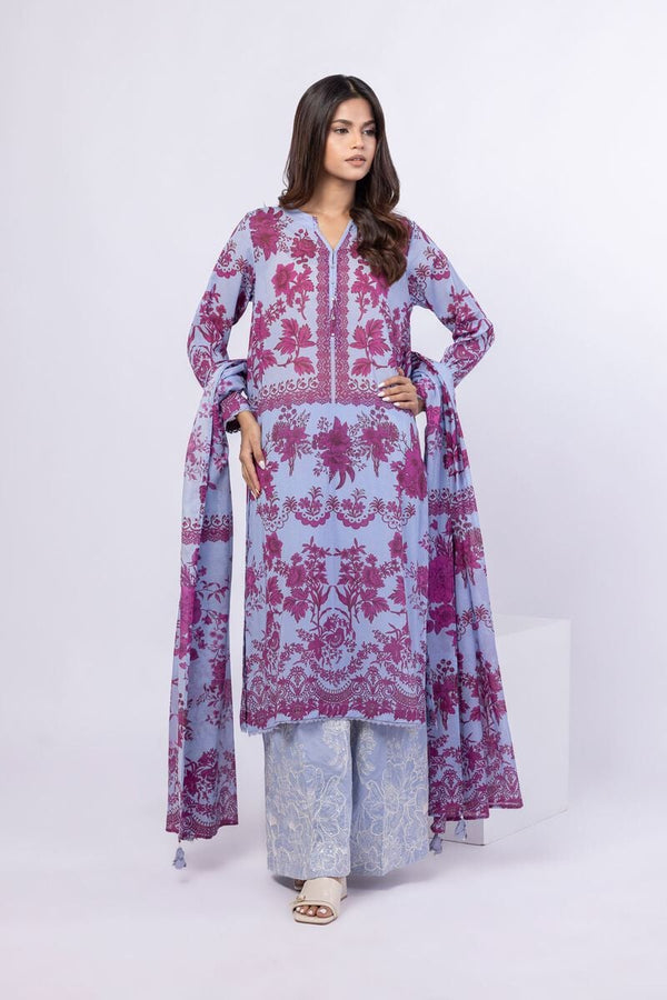 Kurta | 25-05S21-08TB | Printed | Swiss Voile