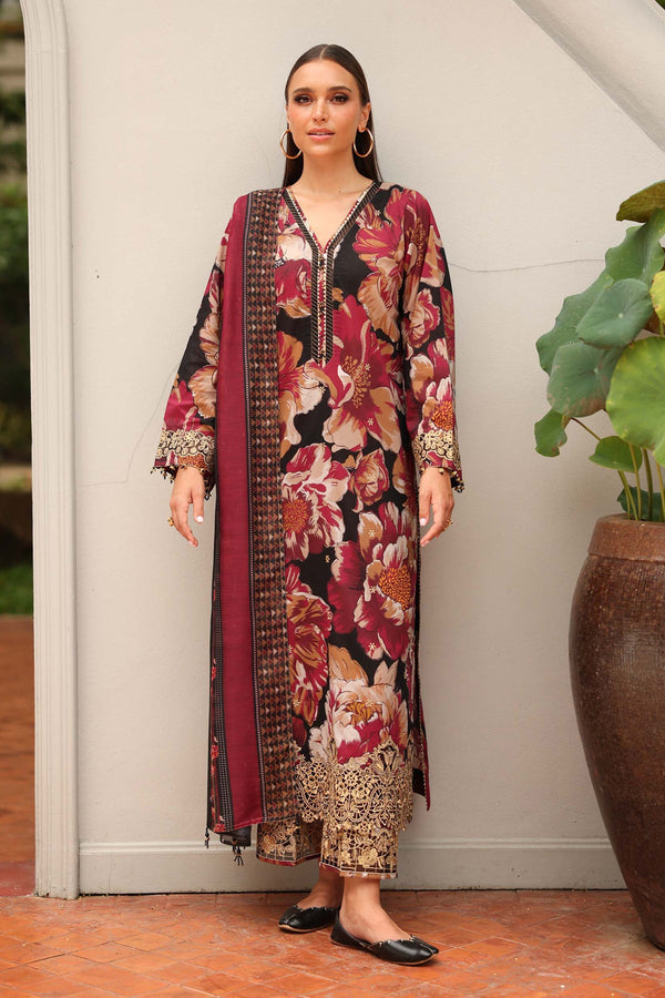EMBROIDERED PRINTED LAWN UF-4255