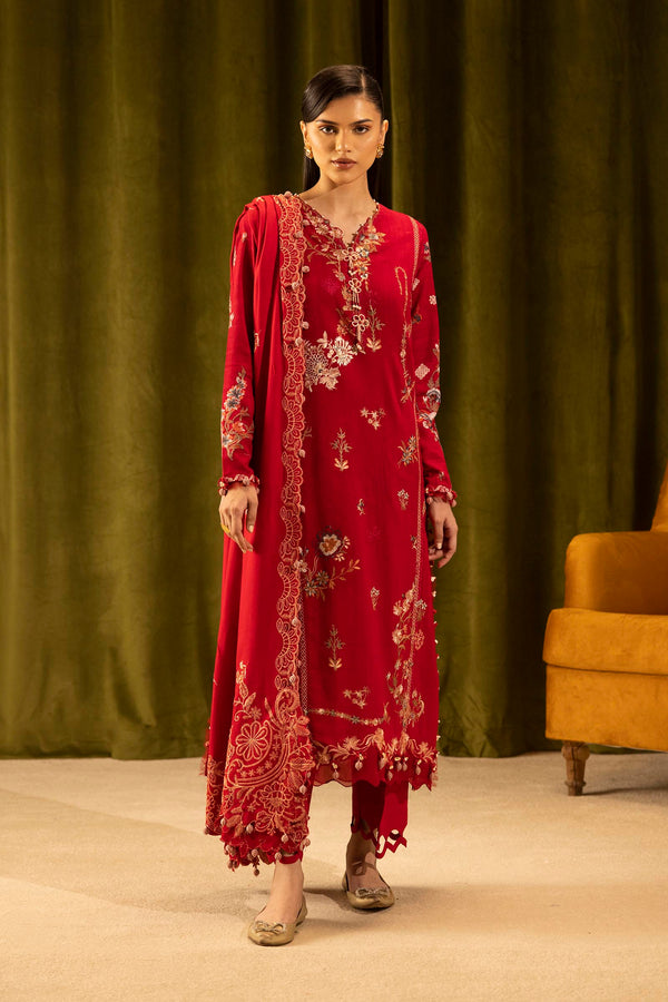 Unstitched Slub Muzlin 3 Piece Suit