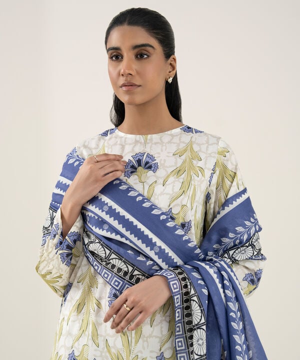 3 Piece - Printed Lawn Suit - 3PBEW25V52US