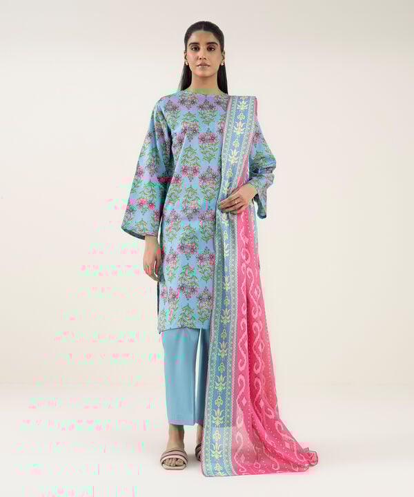 3 Piece - Printed Lawn Suit - 3PBEW25V54US