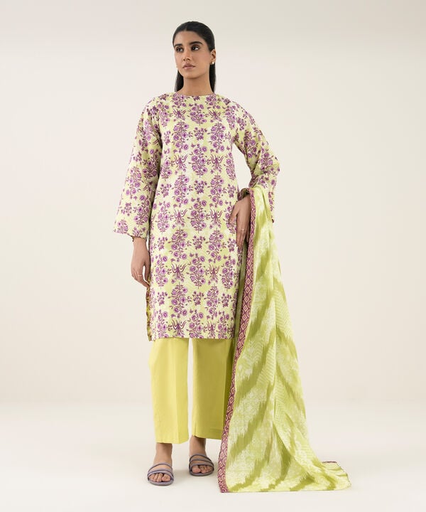 3 Piece - Printed Lawn Suit - 3PBEW25V55US