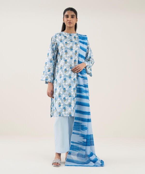 3 Piece - Printed Lawn Suit - 3PBEW25V59US