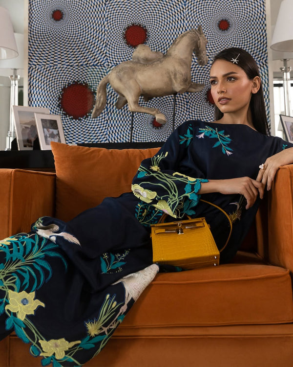 Stitched Embroidered Raw Silk Shirt + Trouser (FW25SM025P2T)